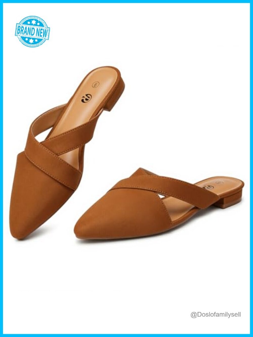Women's Mules Closed Pointed Toe Flats Backless Slip-On Loafers